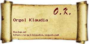 Orgel Klaudia névjegykártya